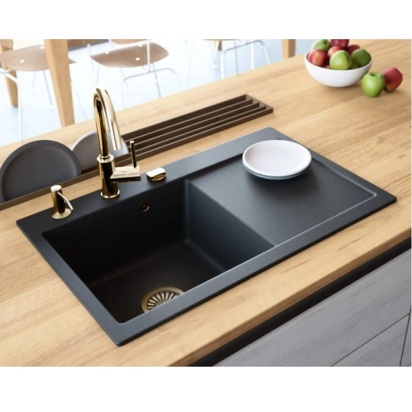 Дозатор моющего средства для мойки Rea Gold золото (BAT-0800)