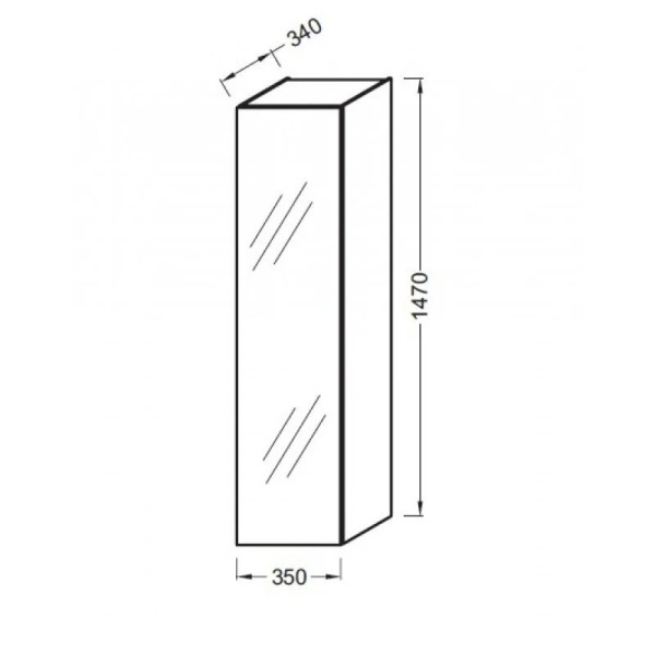 Зеркало Jacob Delafon Odeon Up 350x340x1470 белый глянец (EB873RU-J5)