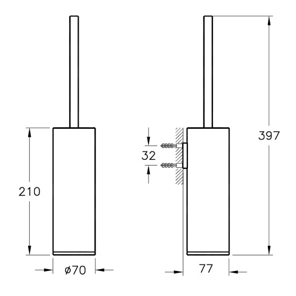 Держатель ершика Vitra Origin черный матовый (A4489436) Держатель ершика Vitra Origin черный матовый (A4489436)