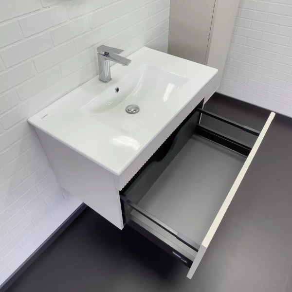 Тумба подвесная с раковиной Comforty Мадрид 800x465x465 серый шёлк (00-00018685)