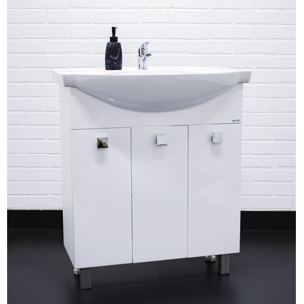 Тумба напольная Элеганс 85 Мега без ящика Айсберг Домино (DM4602T)