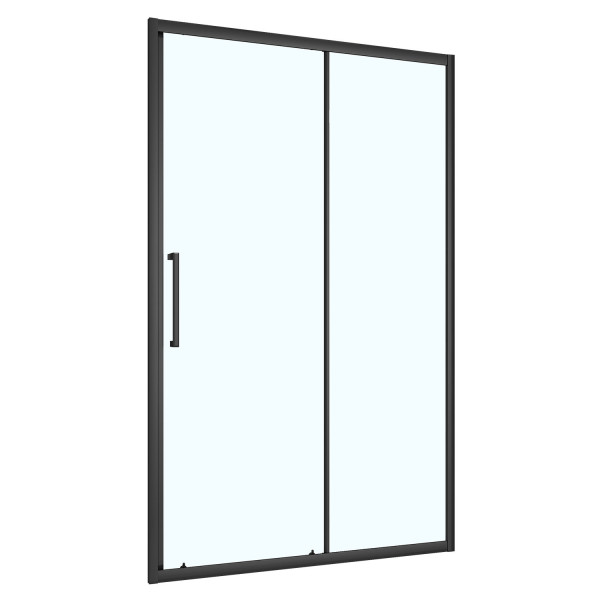 Дверь душевая Loranto 140x190 стекло прозрачное, профиль черный матовый (CS-AB03B-140)