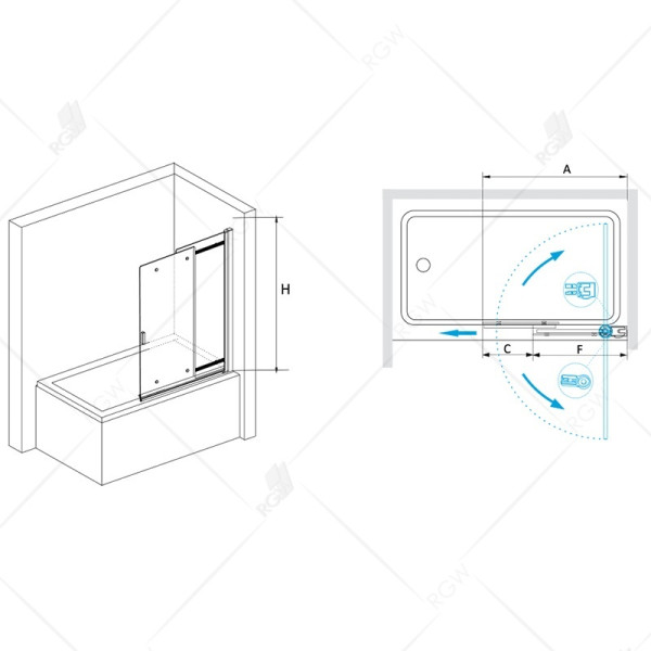 Шторка на ванну RGW Screens SC-44 100*150 (03114410-11)
