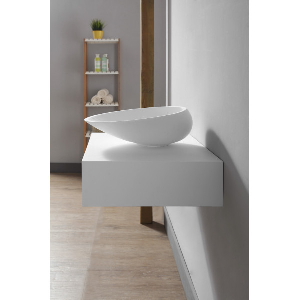 Тумба подвесная Abber Stein 200x800x450 белая матовая (AS1612)