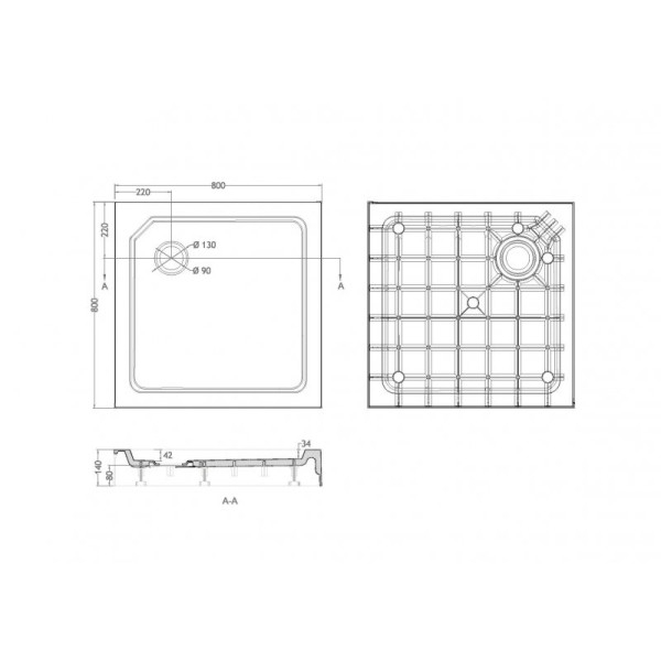 Душевой поддон Cezares стеклопластик 80x80x14 белый (TRAY-SMC-A-80-550-150-W) Душевой поддон Cezares стеклопластик 80x80x14 белый (TRAY-SMC-A-80-550-150-W)
