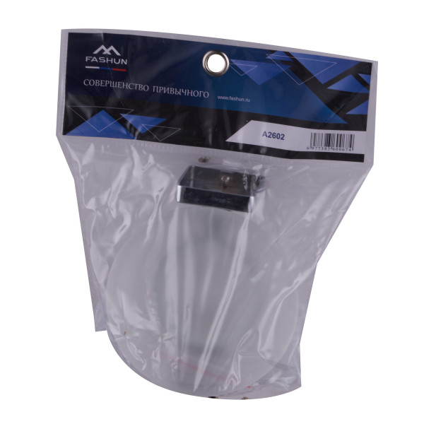 Мыльница Fashun со стеклян. матов. блюдцем L=121 мм H=50 мм цинк. сплав+нерж. сталь хром (A2602)