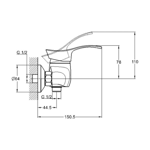 Смеситель для душа G.lauf хром (KLO5-A048)