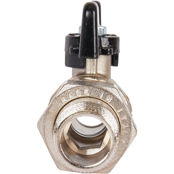 Кран 1/2" шаровый со сгоном Stout (черная бабочка, полнопроходной) (SVB-0007-000015)