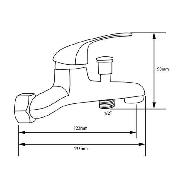 Смеситель для ванны и душа Ex-promt Simple хром (Ex151.3-04)
