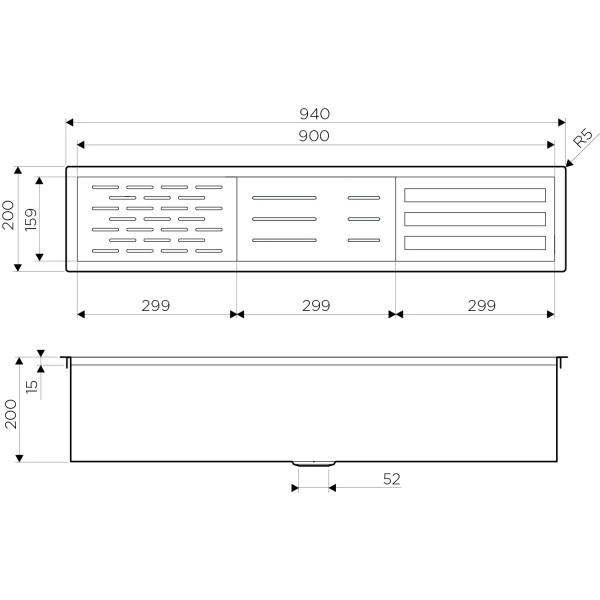 Сушка для посуды встраиваемая Omoikiri DRY-02-GM 940*200*200 (без вставок) вороненая сталь (4999110)
