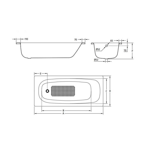 Ванна стальная BLB Universal 150x70x39 белая (B50H б/руч)