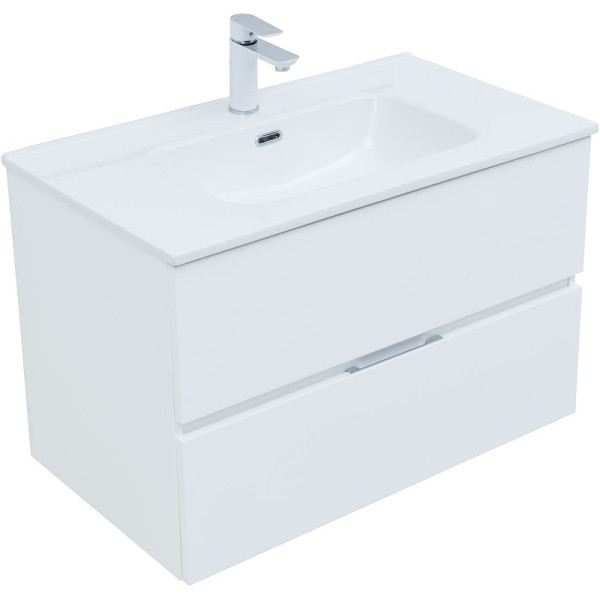 Тумба подвесная Aquanet Алвита New 80 2 ящика, белый матовый (00277514)