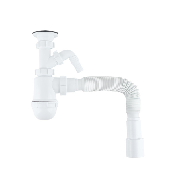 Сифон для раковины Iddis 1 1/2"x40 с выпуском гофротрубой 40/50иотводом (900AVG1010VD)