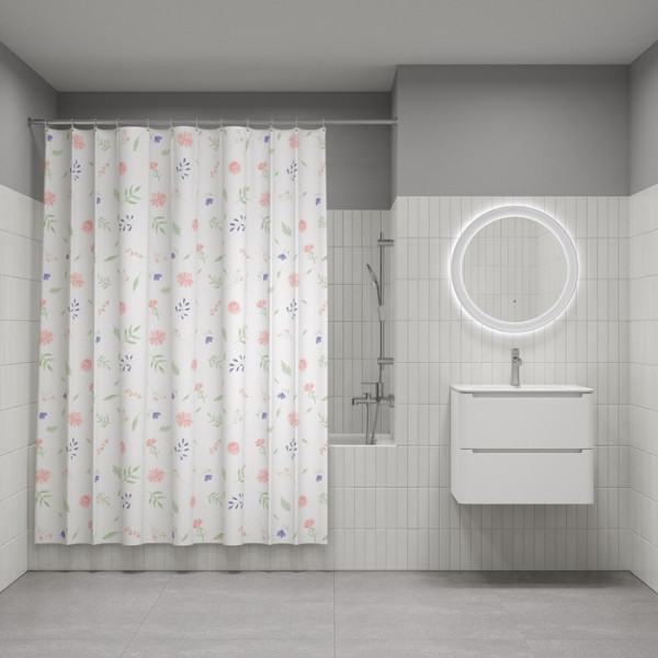 Шторка для ванн текстильная Iddis Base 180x200 белая (BF01P18i11)