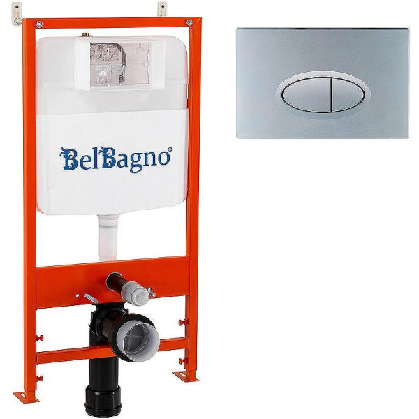 Инсталляция для унитаза с клавишей BelBagno белый (BB026/BB050CR.MAT)