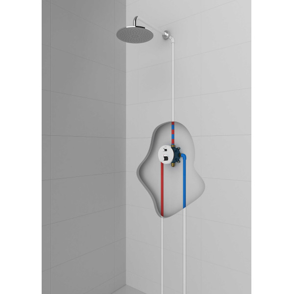 Смеситель термостатический для ванны и душа AM.PM  Spirit V2.1 внешняя панель-переключатель, монтируемый в стену, хром (F71A85500)