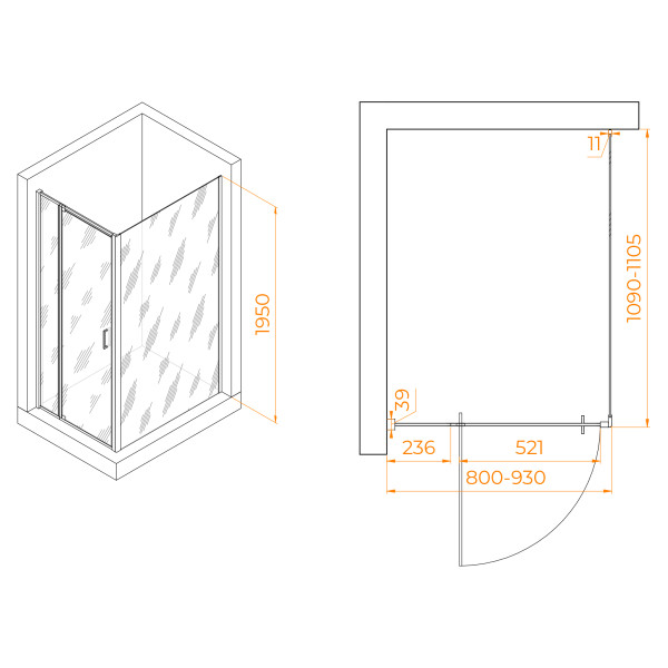 Душевой уголок RGW Passage 80x110 стекло прозрачное, профиль черный (350807881-14) Душевой уголок RGW Passage 80x110 стекло прозрачное, профиль черный (350807881-14)
