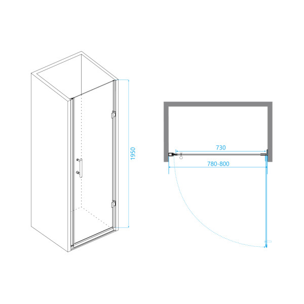 Душевая дверь RGW Passage 80x195 стекло прозрачное, профиль черный (41080608-14) Душевая дверь RGW Passage 80x195 стекло прозрачное, профиль черный (41080608-14)