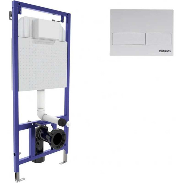 Инсталляция для подвесного унитаза Berges NOVUM L4 с клавишей (040214) белая Инсталляция для подвесного унитаза Berges NOVUM L4 с клавишей (040214) белая