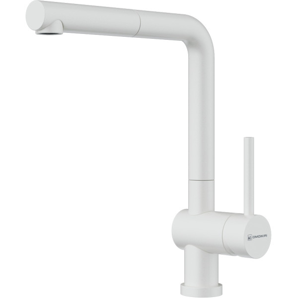 Смеситель для кухни Omoikiri Akashi-S-WH с выдвижным изливом белый (4994572)