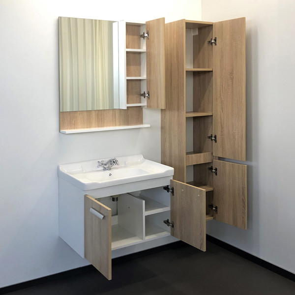 Тумба подвесная Comforty Палини 720x550x470 белый глянцевый с раковиной (00-00001549)