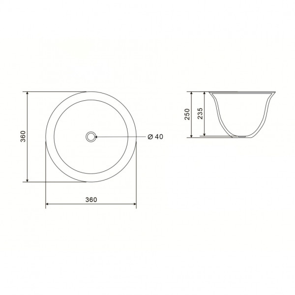 Раковина накладная Abber Bequem 36x36x25 белая (AC2122)
