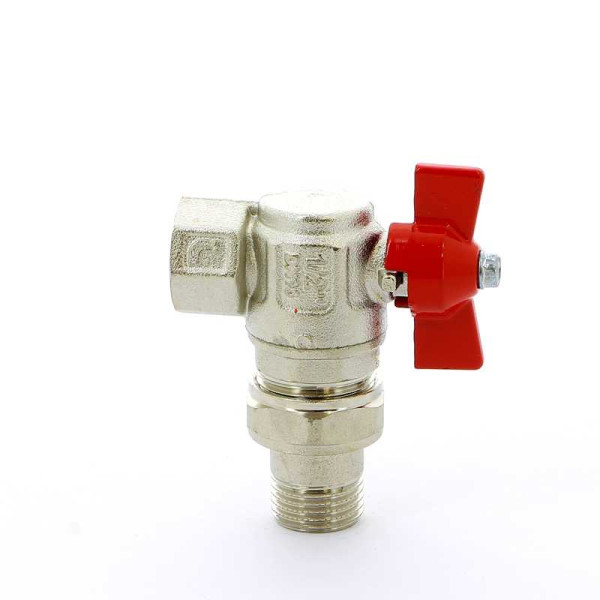 Кран угловой Itap 1/2" шаровый со сгоном Ideal (красная бабочка) (2980012) Кран угловой Itap 1/2" шаровый со сгоном Ideal (красная бабочка) (2980012)