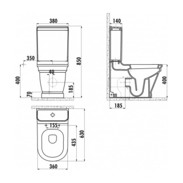 Бачок для унитаза Creavit Antik белый декор золото (AN410-00CB00E-AD00)