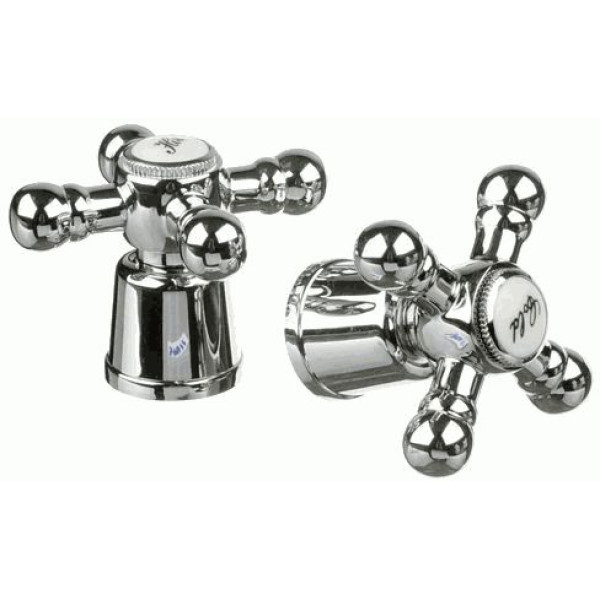 Маховик Melodia Крест металл квадрат 7x7 короткий (пара) (MKP20291WC /MKP20291N)