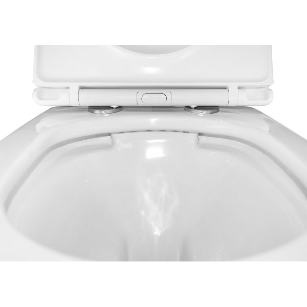 Инсталляция для подвесного унитаза Azario Forte+подвесной унитаз Azario UNO +клавиша Azario Forte, хром глянцевый (AZ-100-100F+AZ-2380+AZ-100-020F)