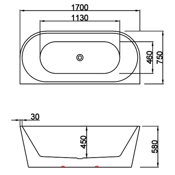 Ванна акриловая Azario Verano 170x75x58 белая (AZ-6607C)