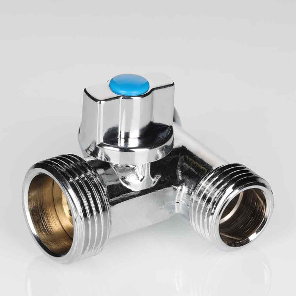 Кран проходной 1/2"х3/4"х1/2" ВН шаровый Valtec (хром) VT.256.N.04