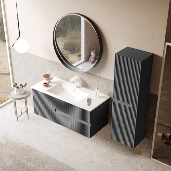 Пенал подвесной Orka Moonlight 400x270x1380 антрацит матовый (3001322)