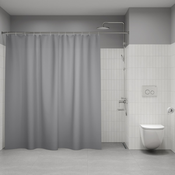 Шторка для ванны текстиль Iddis 200x240 полиэстер светло-серый (BL07P24i11)