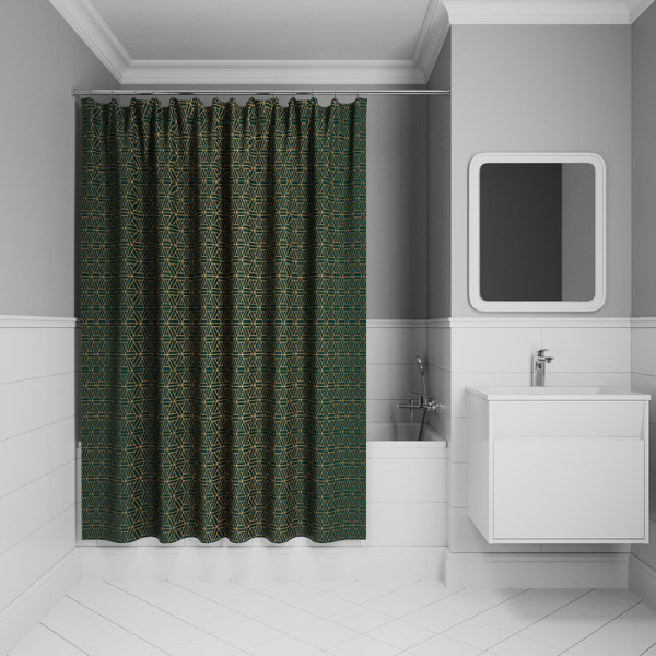 Шторка для ванны текстиль Iddis 200x240 полиэстер зеленый (BG06P24i11) Шторка для ванны текстиль Iddis 200x240 полиэстер зеленый (BG06P24i11)