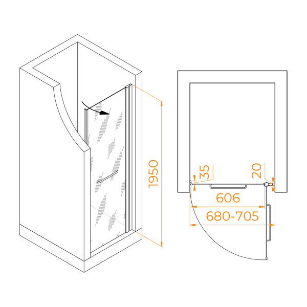 Душевая дверь RGW Passage 70x195 стекло матовое-сатинат, профиль хром (020810307-21) Душевая дверь RGW Passage 70x195 стекло матовое-сатинат, профиль хром (020810307-21)