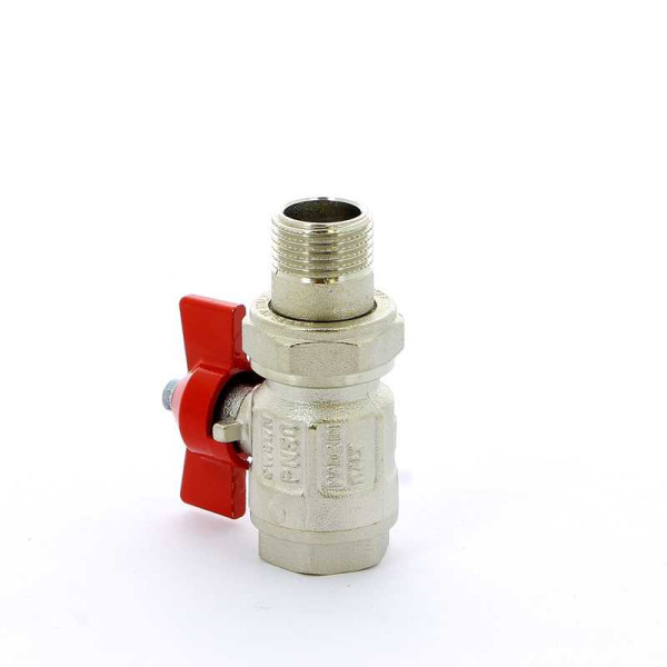 Кран Itap 1/2" шаровый со сгоном Ideal (красная бабочка) (0980012) Кран Itap 1/2" шаровый со сгоном Ideal (красная бабочка) (0980012)