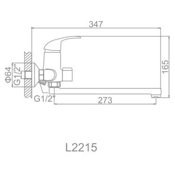 Смеситель для ванны и душа Ledeme с душевым гарнитуром (L2215)