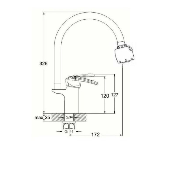 Смеситель для кухни Dlin с гибким изливом хром (D157315-T)