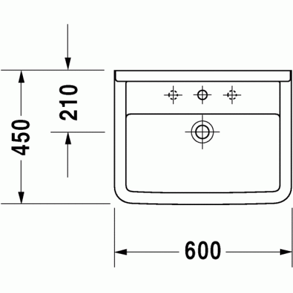 Раковина подвесная Duravit Starck 3 030060 600х450 (0300600000)