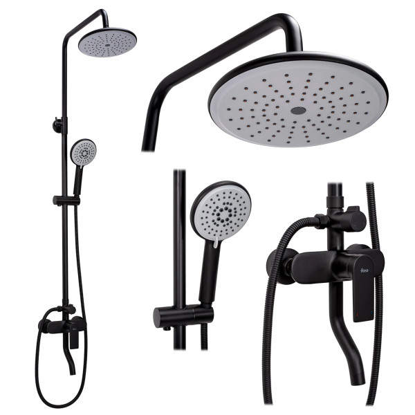 Душевая система с изливом Rea Verso Black mat (REA-P9145)