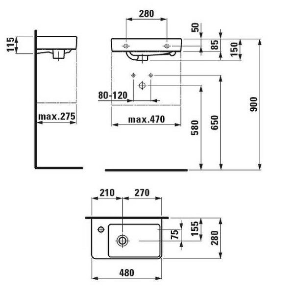 Раковина подвесная Laufen Pro R (8.1595.4.000.104.1)