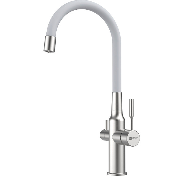 Смеситель для кухни Lemark Expert хром/белый (LM5083S-White)