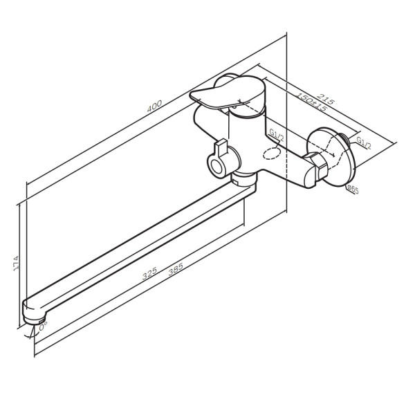 Смеситель для ванны и душа AM.PM X-Joy хром (F85A90200)