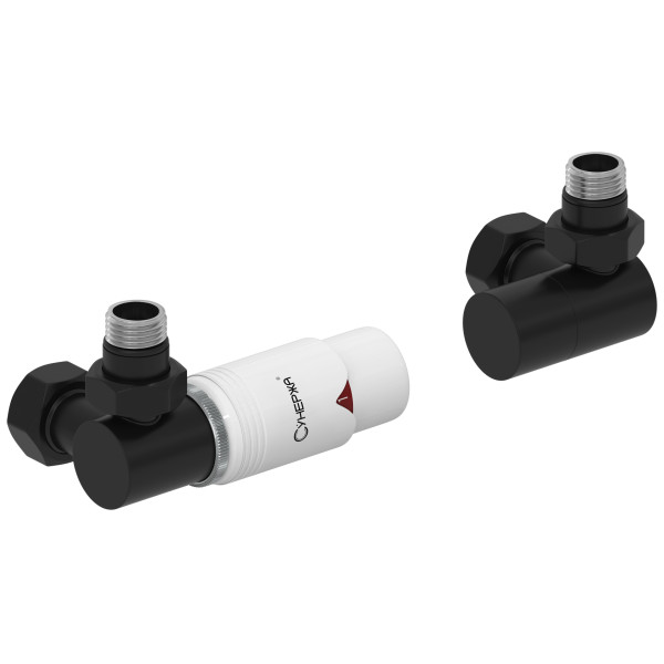 Терморегулятор автоматический Сунержа 1/2"х3/4" НР/НГ 3D левый, набор, матовый черный - белый (31-1421-6202) Терморегулятор автоматический Сунержа 1/2"х3/4" НР/НГ 3D левый, набор, матовый черный - белый (31-1421-6202)