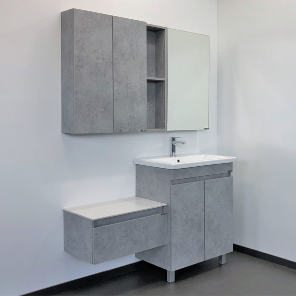 Тумба напольная Comforty Валдай 700x870x450 белый матовый с раковиной (00-00001518)