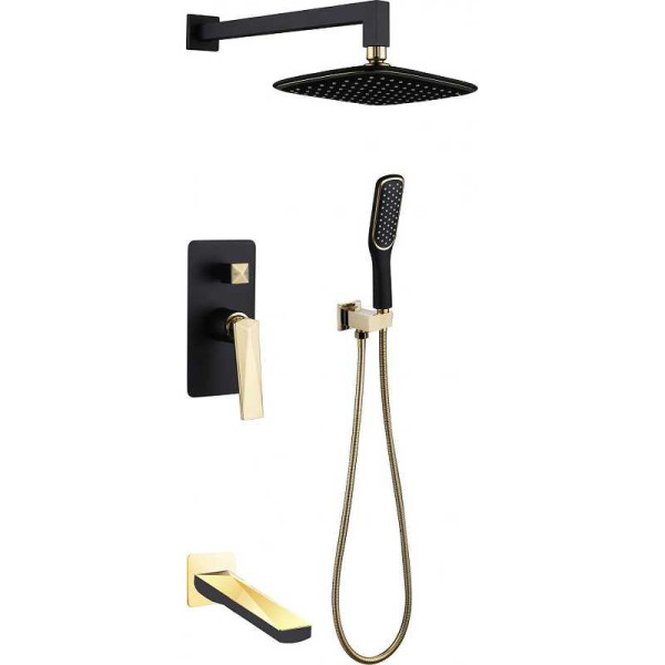Душевая система Boheme Venturo золото / черный матовый (384-B-2) Душевая система Boheme Venturo золото / черный матовый (384-B-2)