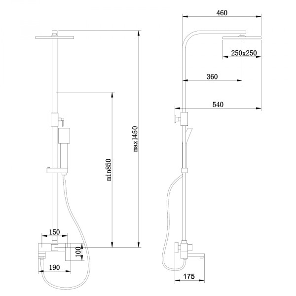 Душевая система Abber Daheim с изливом золото матовое (AF8216GL)