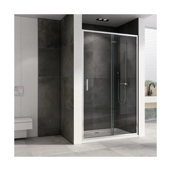 Душевая дверь Abber Diamant 150x190 стекло прозрачное, профиль хром (AG301505)