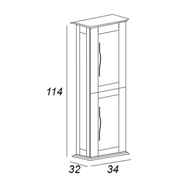 Пенал подвесной Cezares Tiffany 34x114 Bianco Opaco (54963)